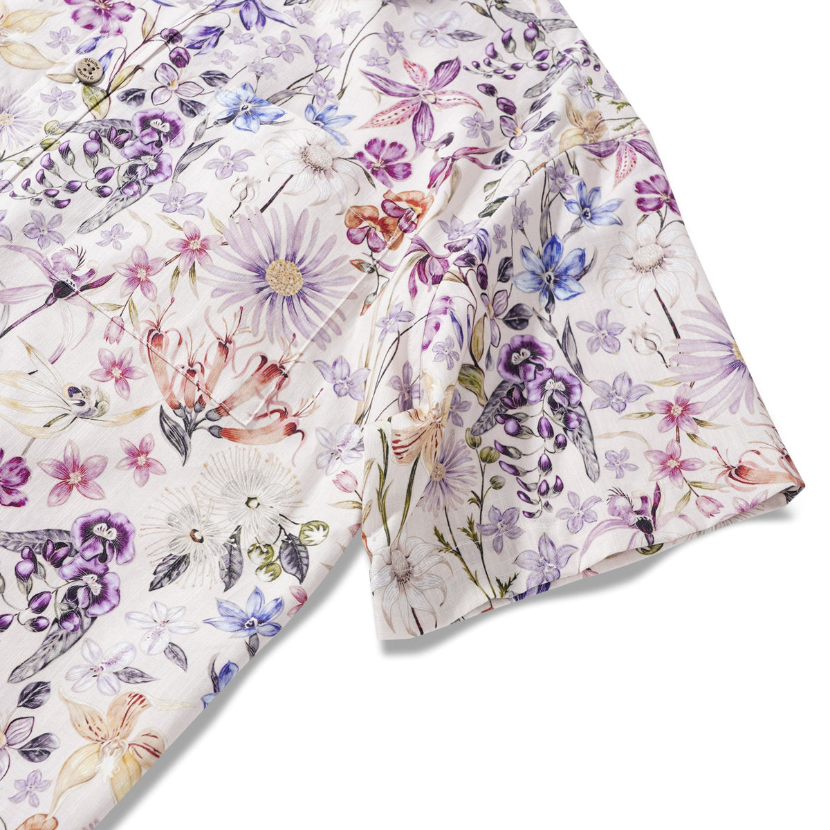 Men's Dress Shirt For Wedding Button-down Hawaiian Shirt 100% Cotton Elegant Shirt Wrinkle Free Aloha Flowers Of Romance by Eloise
