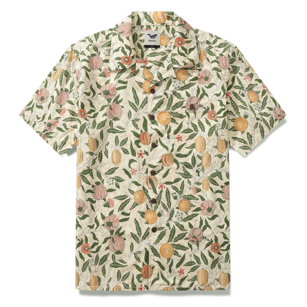 Fruit Hawaiian Shirt For Men William Morris Designer Shirt Tencel™ Pomegranate (tencel™) By Amy