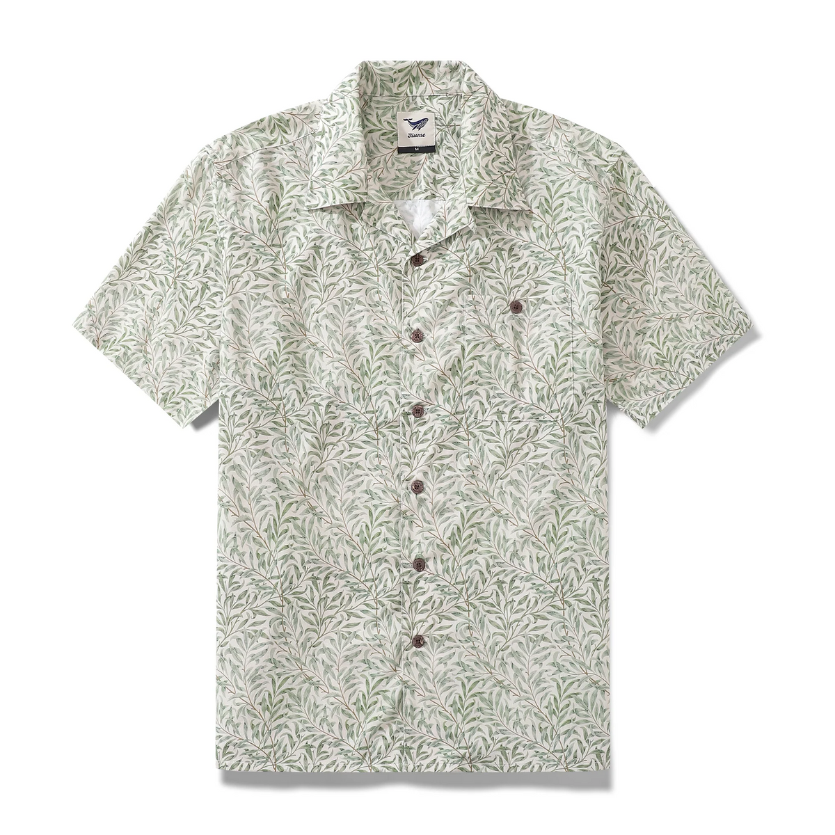 Hawaiian Shirt For Men 1920s Vintage Willow Shirt Camp Collar 100% Cotton By Amy