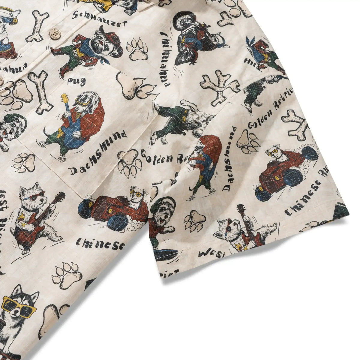 Dog Men's Hawaiian Shirt Short Sleeve Button-down 100% Cotton Blue Aloha Canine Clubhouse By Huan huan