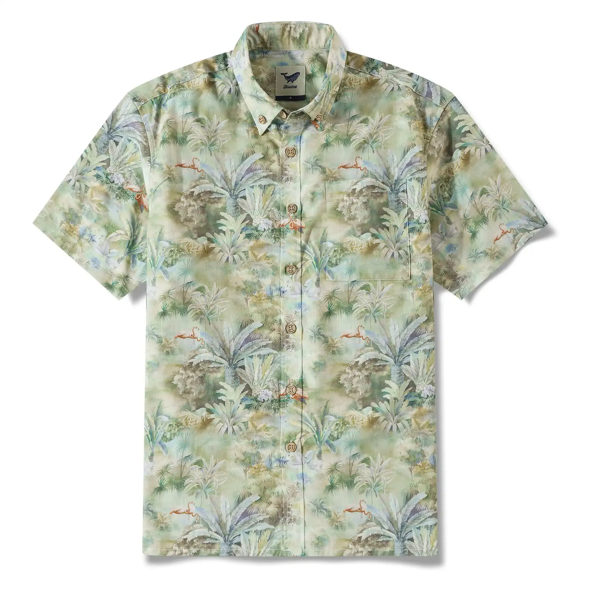 Tropical Hawaiian Shirt For Men Exotic Charm Print Cotton Button-down Short Sleeve Aloha Shirt By Sylvia