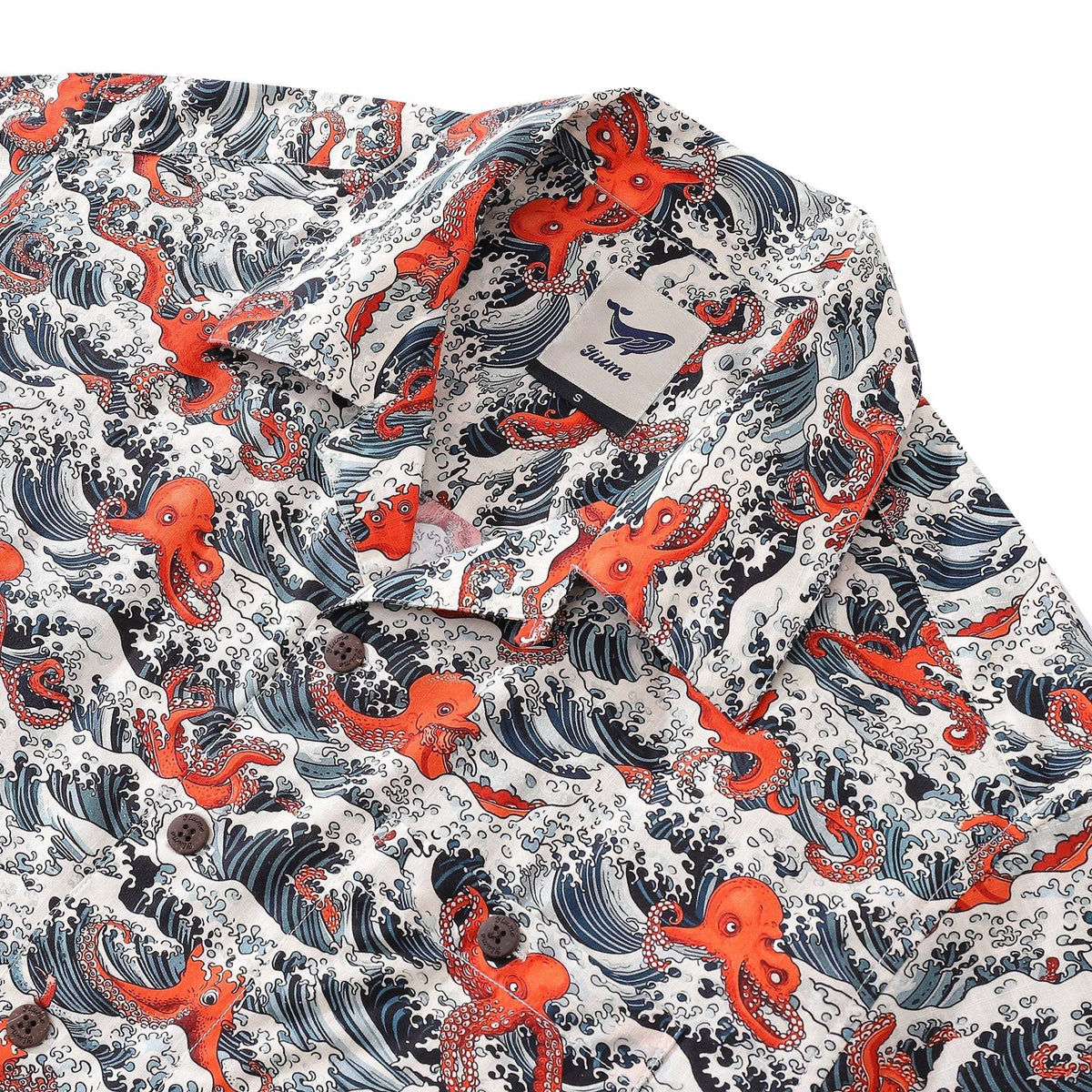 Hawaiian Shirt For Men Octopus Revelry Shirt Camp Collar 100% Cotton Shirt Aloha By Amy