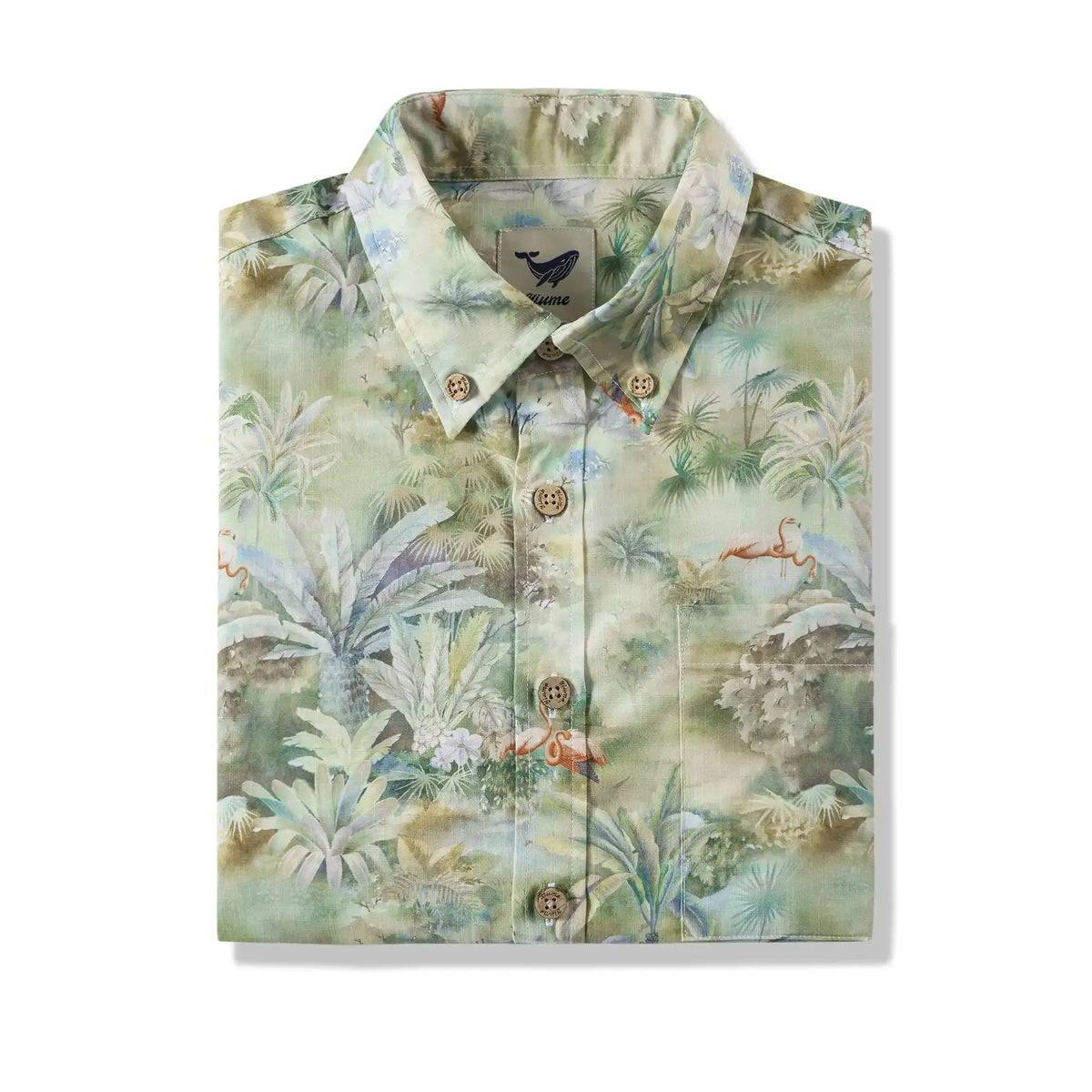 Tropical Hawaiian Shirt For Men Exotic Charm Print Cotton Button-down Short Sleeve Aloha Shirt By Sylvia