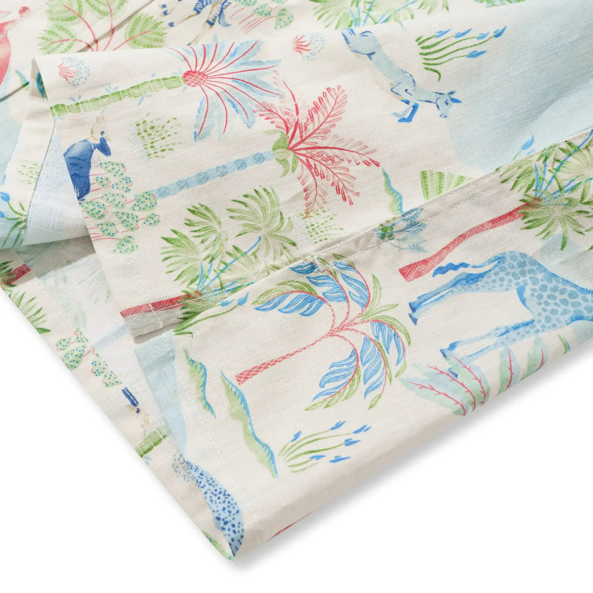 Men's Hawaiian Shirt Short Sleeve Button-down 100% Cotton Beige Aloha Talab Oasis Under The Palm Trees By House of Haricot