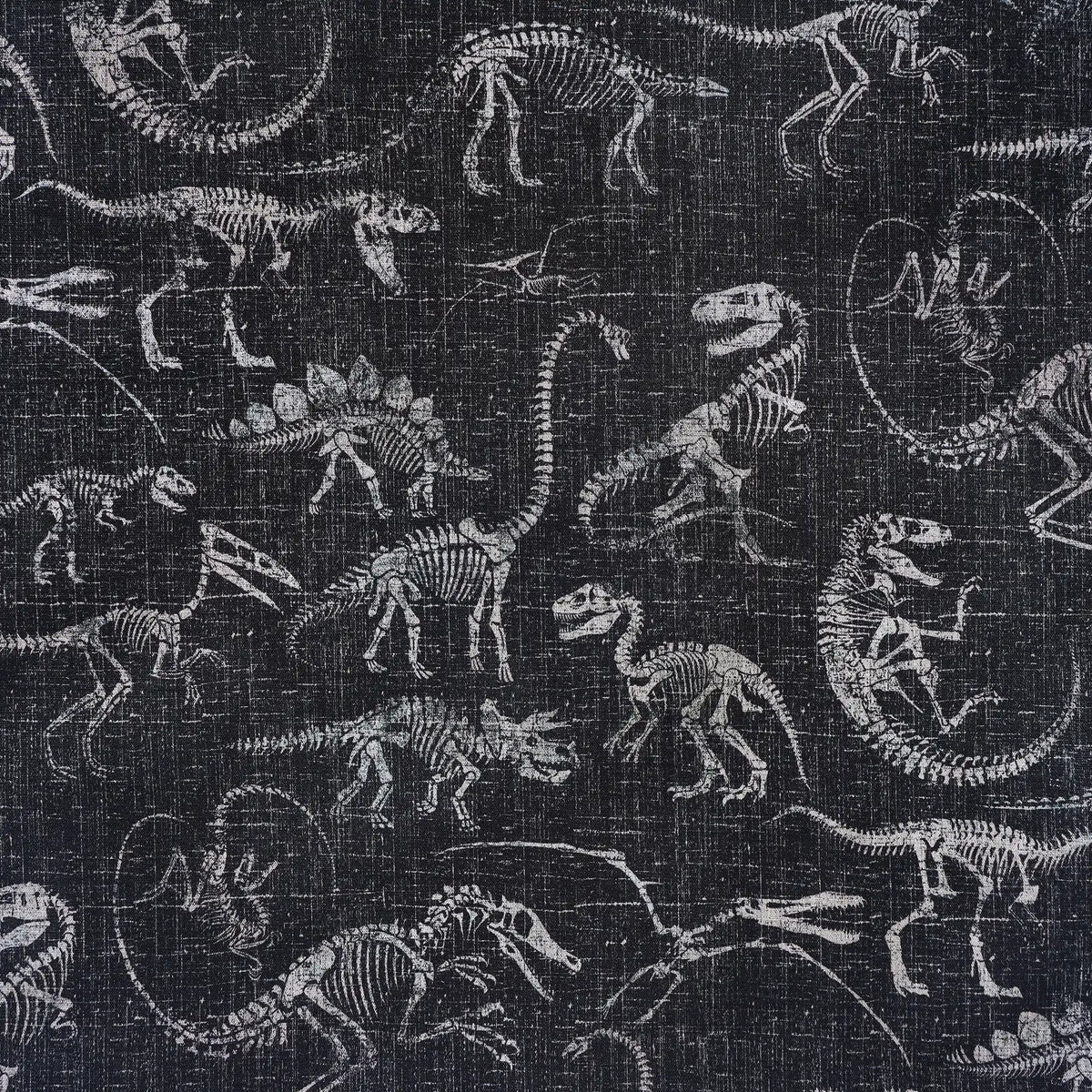 Men's Hawaiian Shirt Short Sleeve Button-down 100% Cotton Black Aloha Dinosaur Fossil Imprint By DUDU