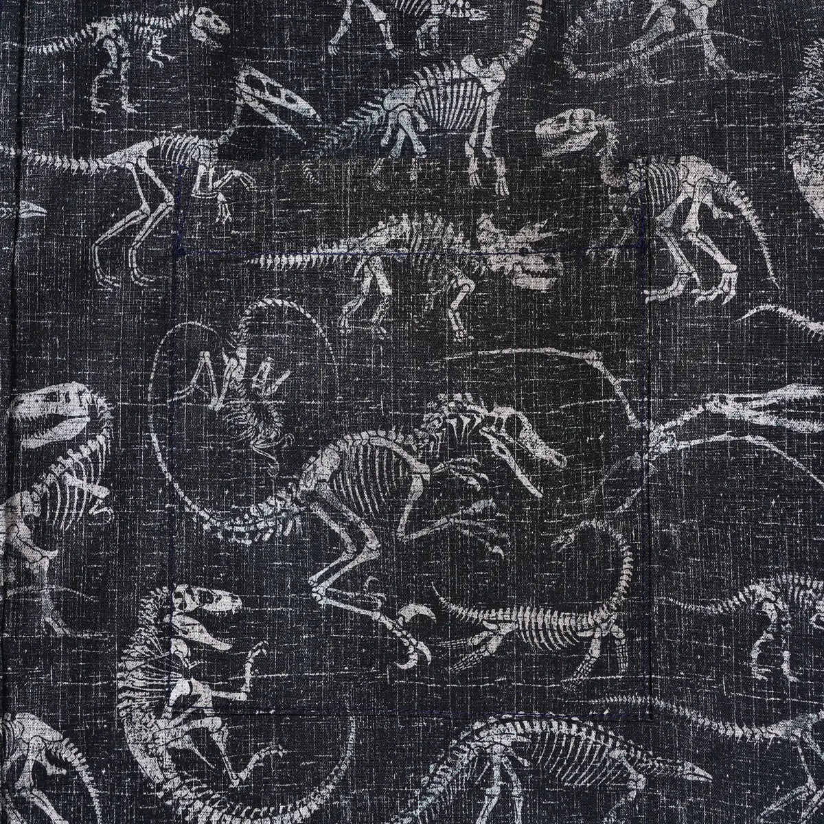 Men's Hawaiian Shirt Short Sleeve Button-down 100% Cotton Black Aloha Dinosaur Fossil Imprint By DUDU
