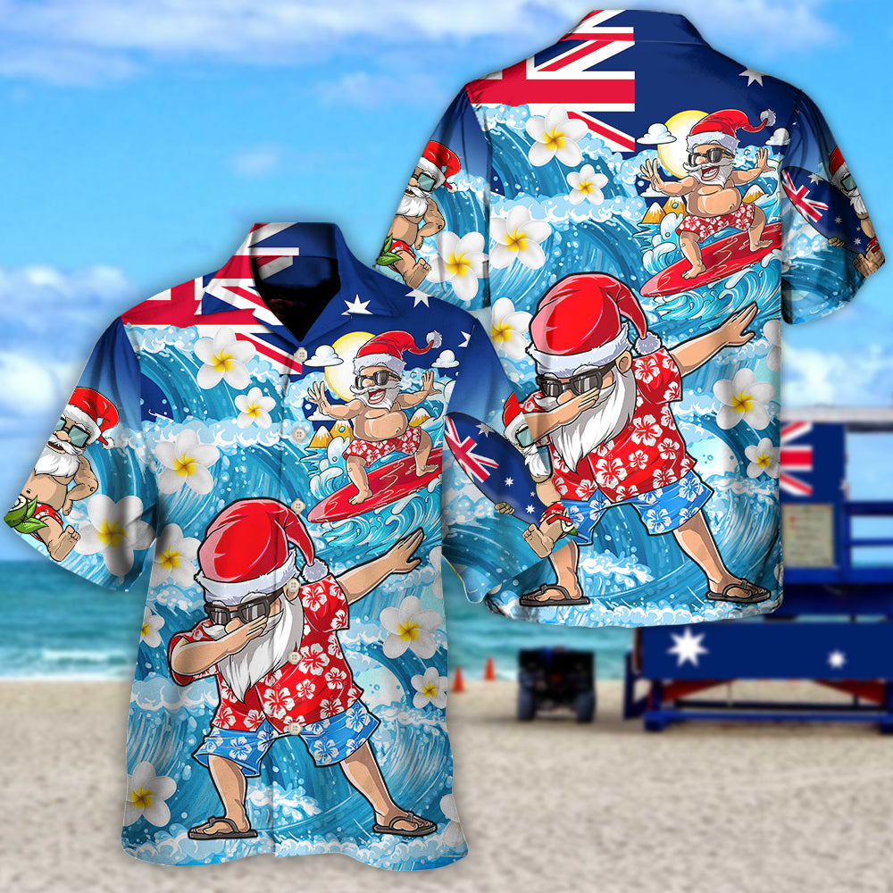 Christmas In July Dabbing Santa Funny Summer - Hawaiian Shirt