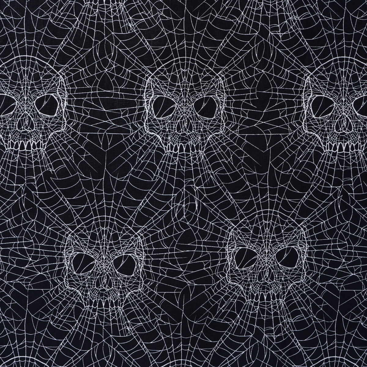 Men's Hawaiian Shirt Short Sleeve Button-down 100% Cotton Black Aloha Gothic Skull Spider Web By Mystic Hearts By Alejandra Valenzuela