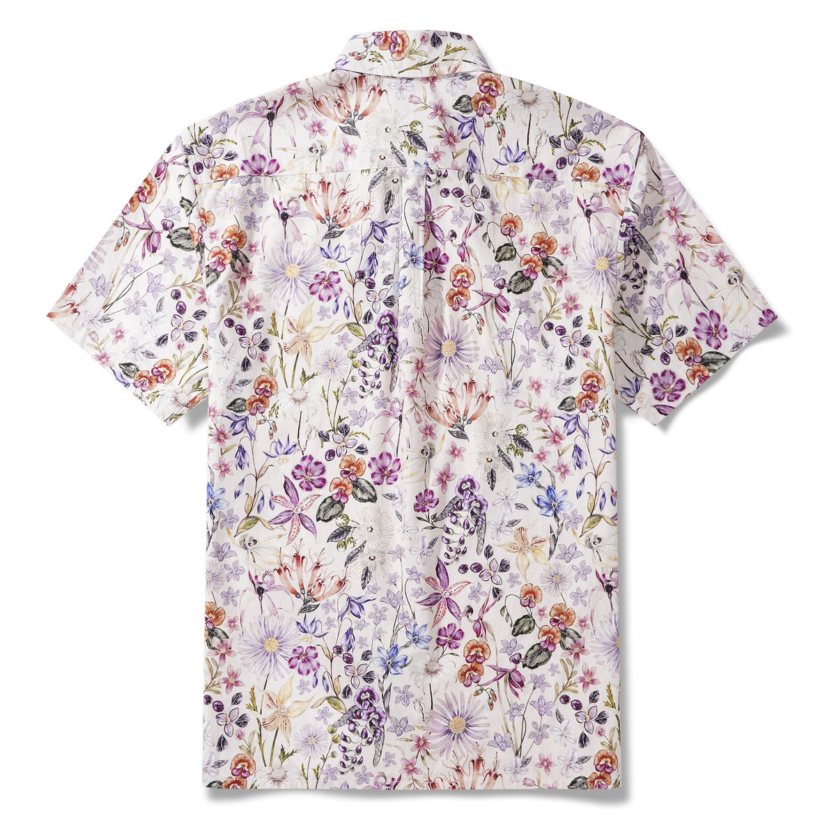 Men's Dress Shirt For Wedding Button-down Hawaiian Shirt 100% Cotton Elegant Shirt Wrinkle Free Aloha Flowers Of Romance by Eloise