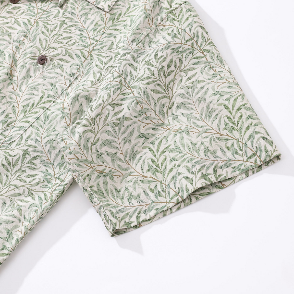 Hawaiian Shirt For Men 1920s Vintage Willow Shirt Camp Collar 100% Cotton By Amy