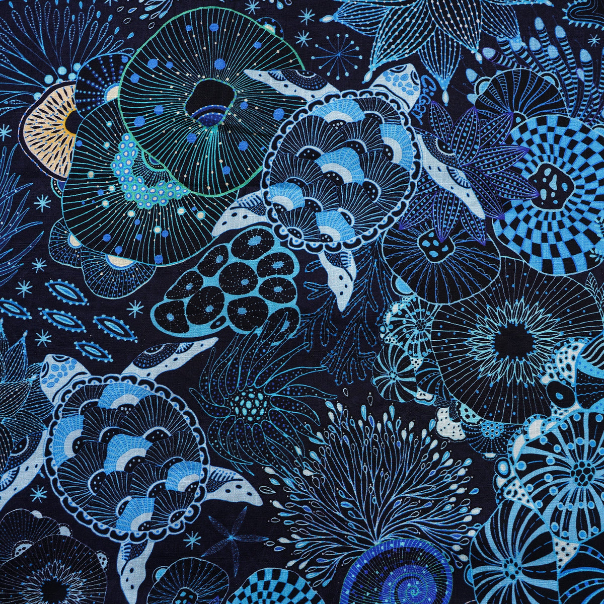 Sea Turtle Men's Hawaiian Shirt Short Sleeve Button-down 100% Cotton Blue Aloha Reef Rules By Mo