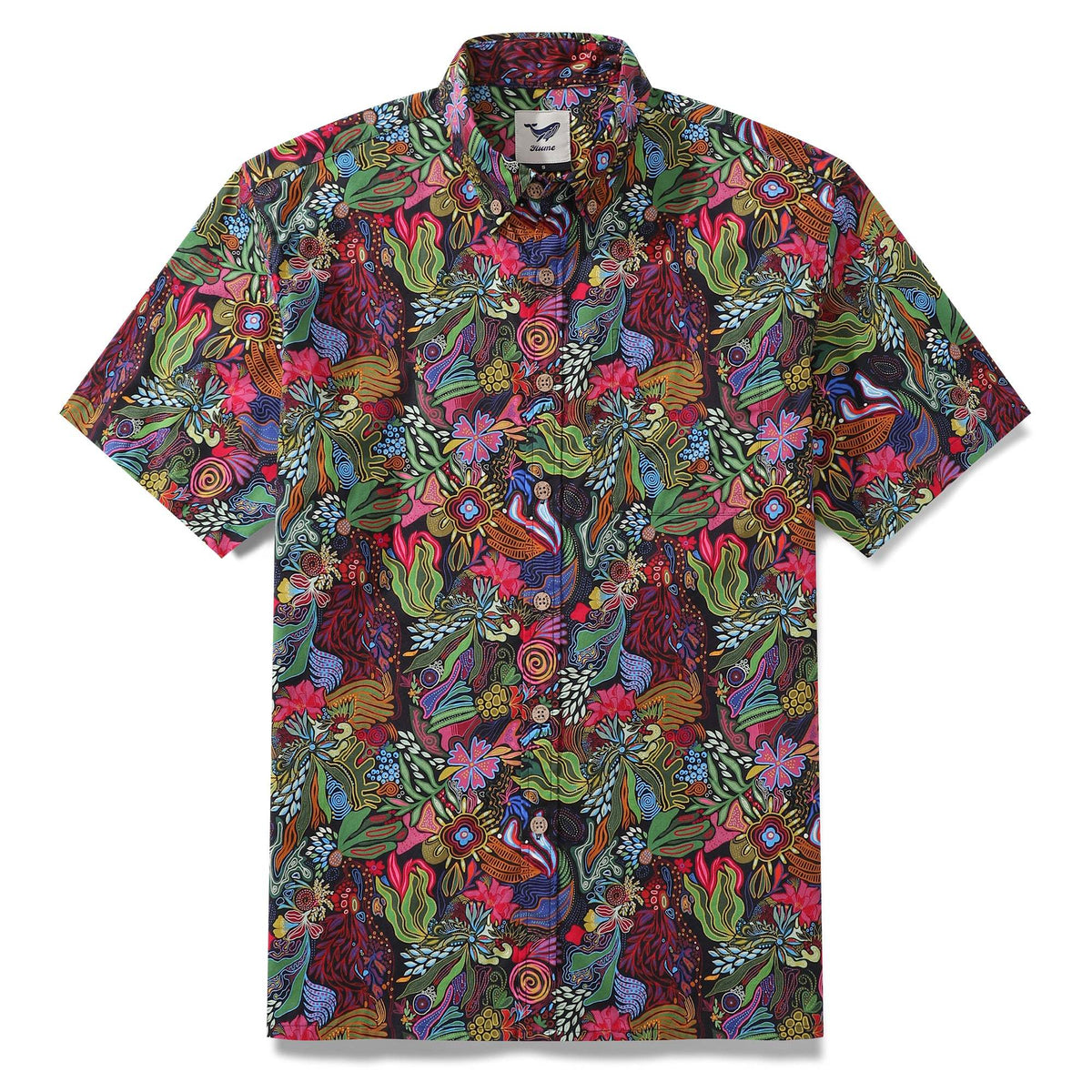 Yiume 1950s Hawaiian Shirt For Men Josephine George Plants Cotton Button-down Short Sleeve Floral Shirt Aloha Flourish By Josephine George