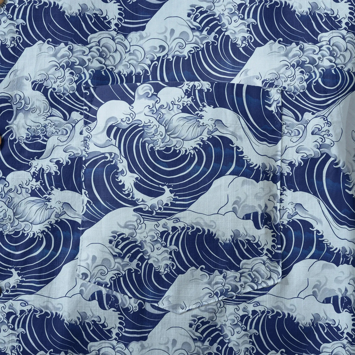LeosWare® Men's Hawaiian Shirt Short Sleeve Button-up 100% Cotton Blue Aloha Blue Wave World By Ann