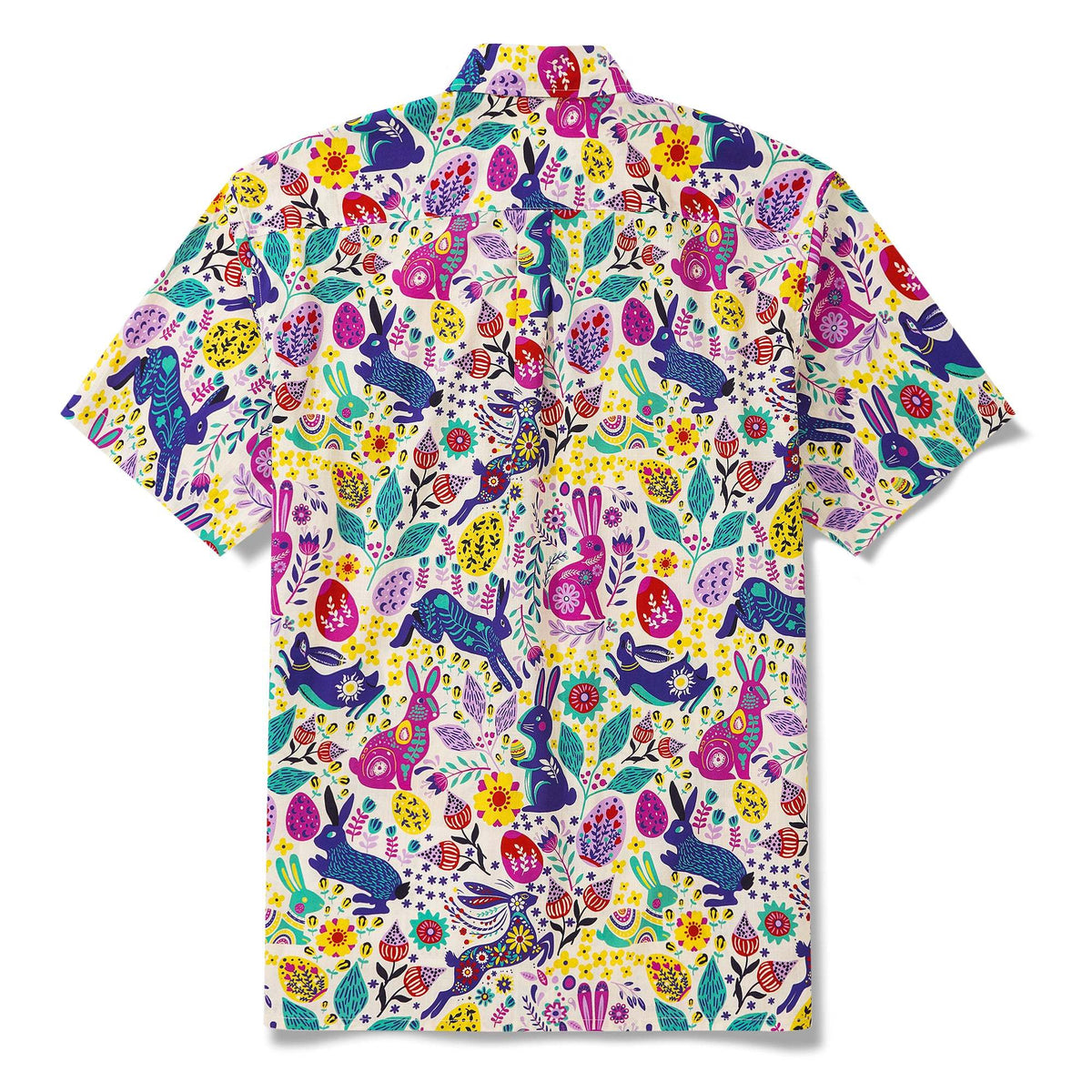 Easter Day Men's Hawaiian Shirt Short Sleeve Button-down 100% Cotton Aloha Easter Vibes By Yana