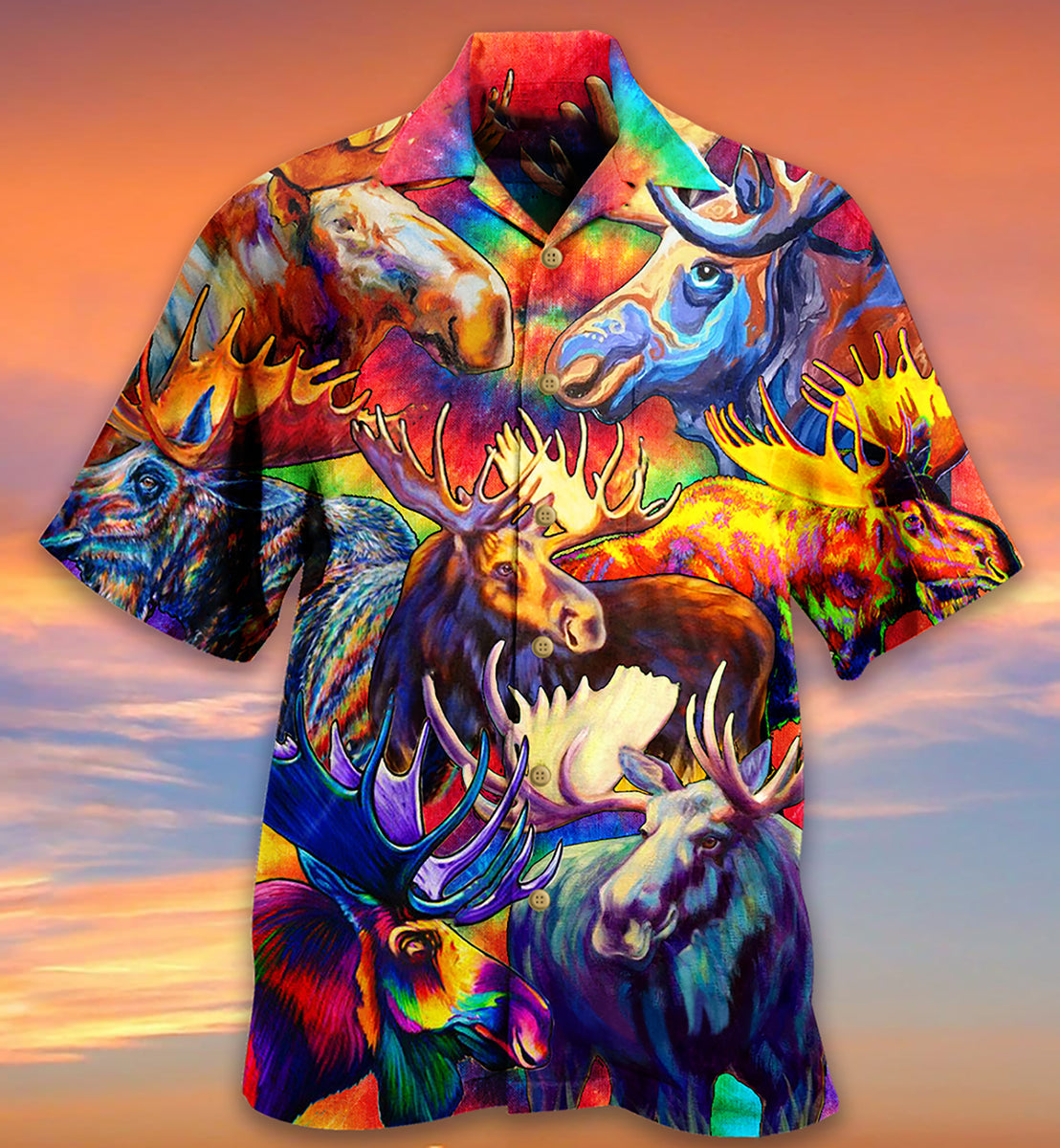 Moose Beautiful Painting Color Style - Hawaiian Shirt