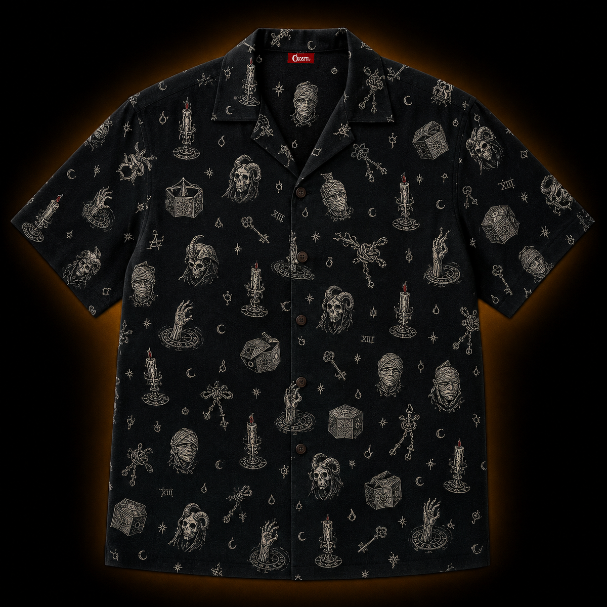 The Altar XIII — Occult Ritual Micro-Repeat Hawaiian Shirt