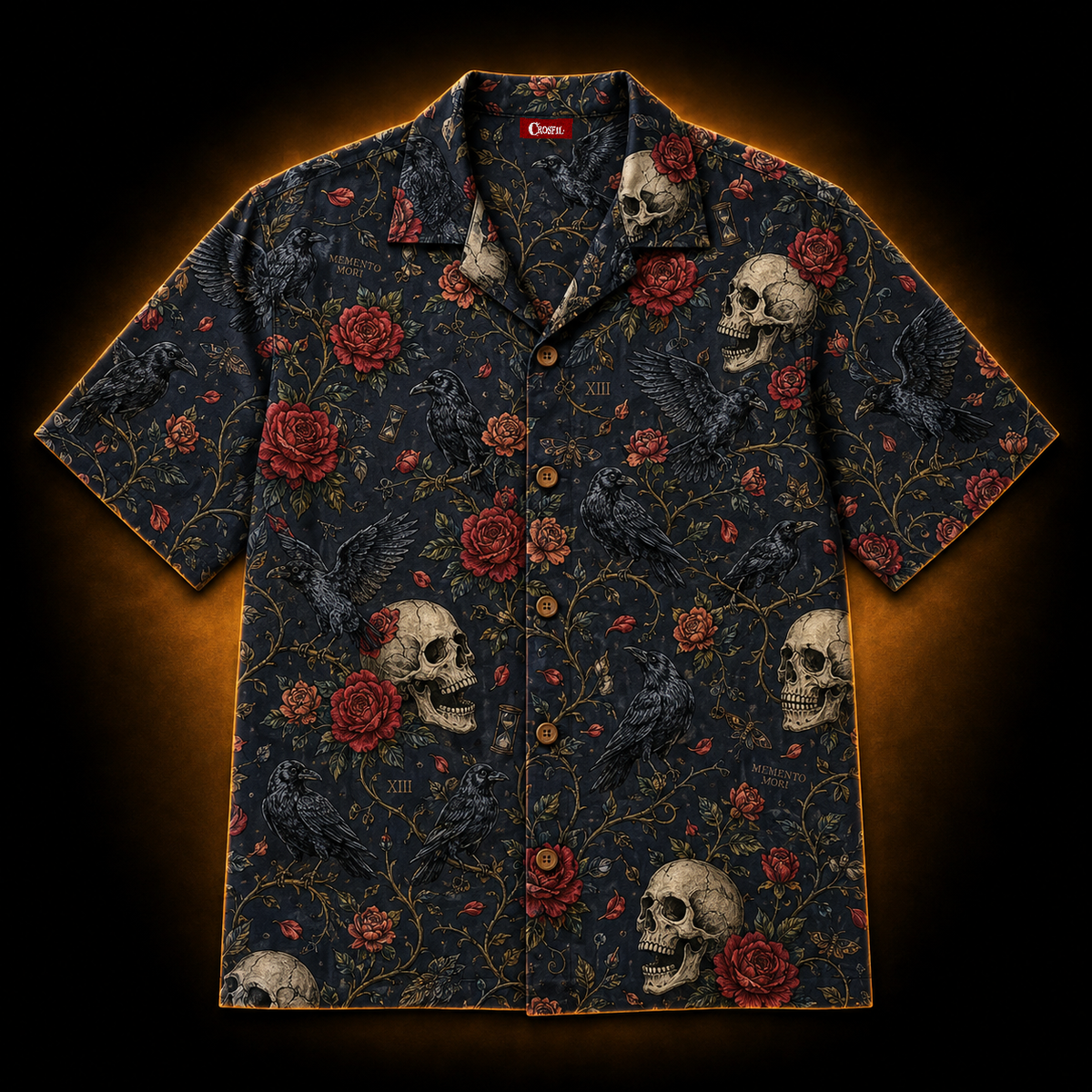 Ravens & Roses — Memento Mori Hawaiian Shirt
