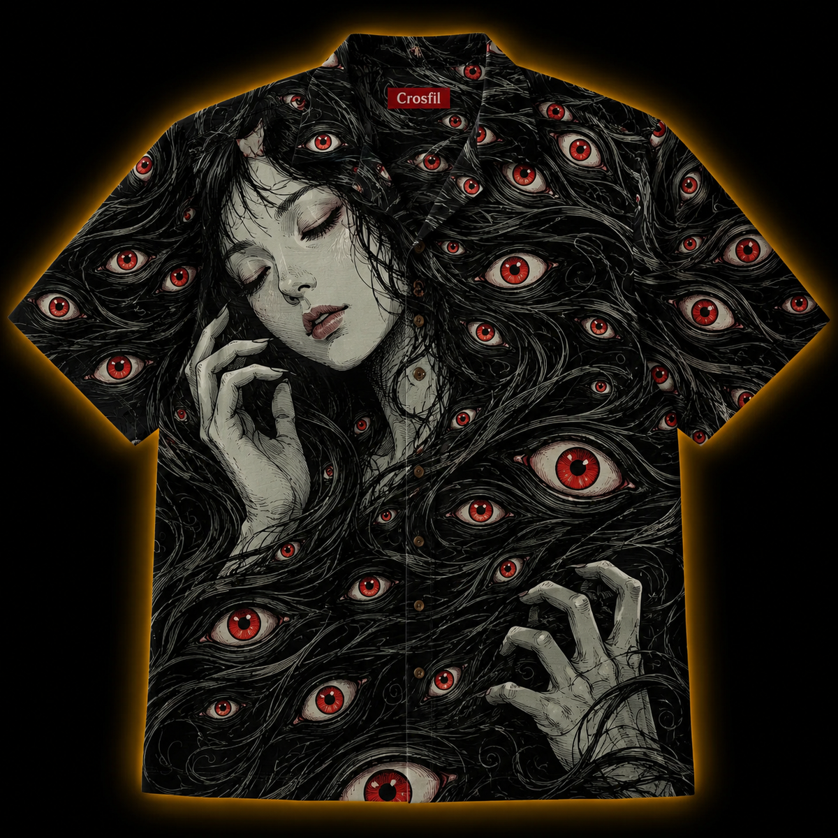 The Witness — Japanese Horror Hawaiian Shirt