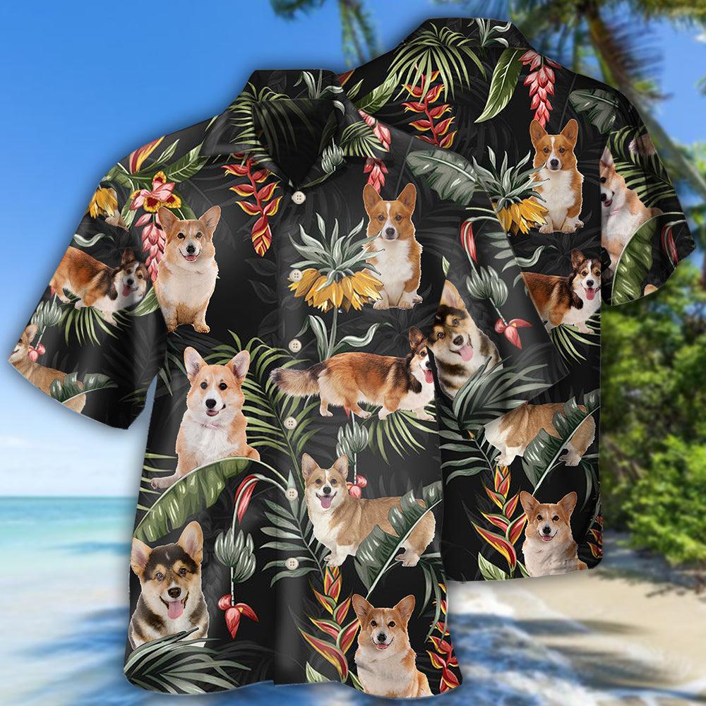 Corgi Tropical Love Dog - Hawaiian Shirt