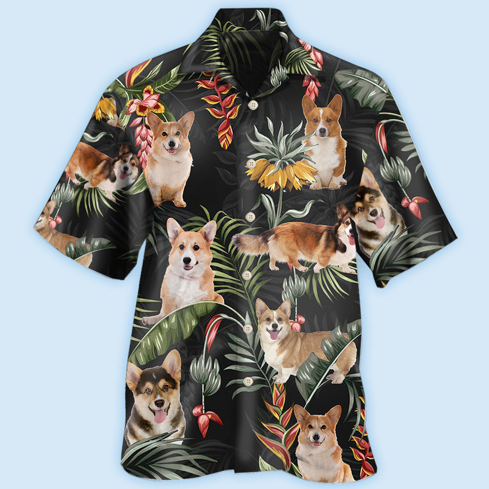 Corgi Tropical Love Dog - Hawaiian Shirt
