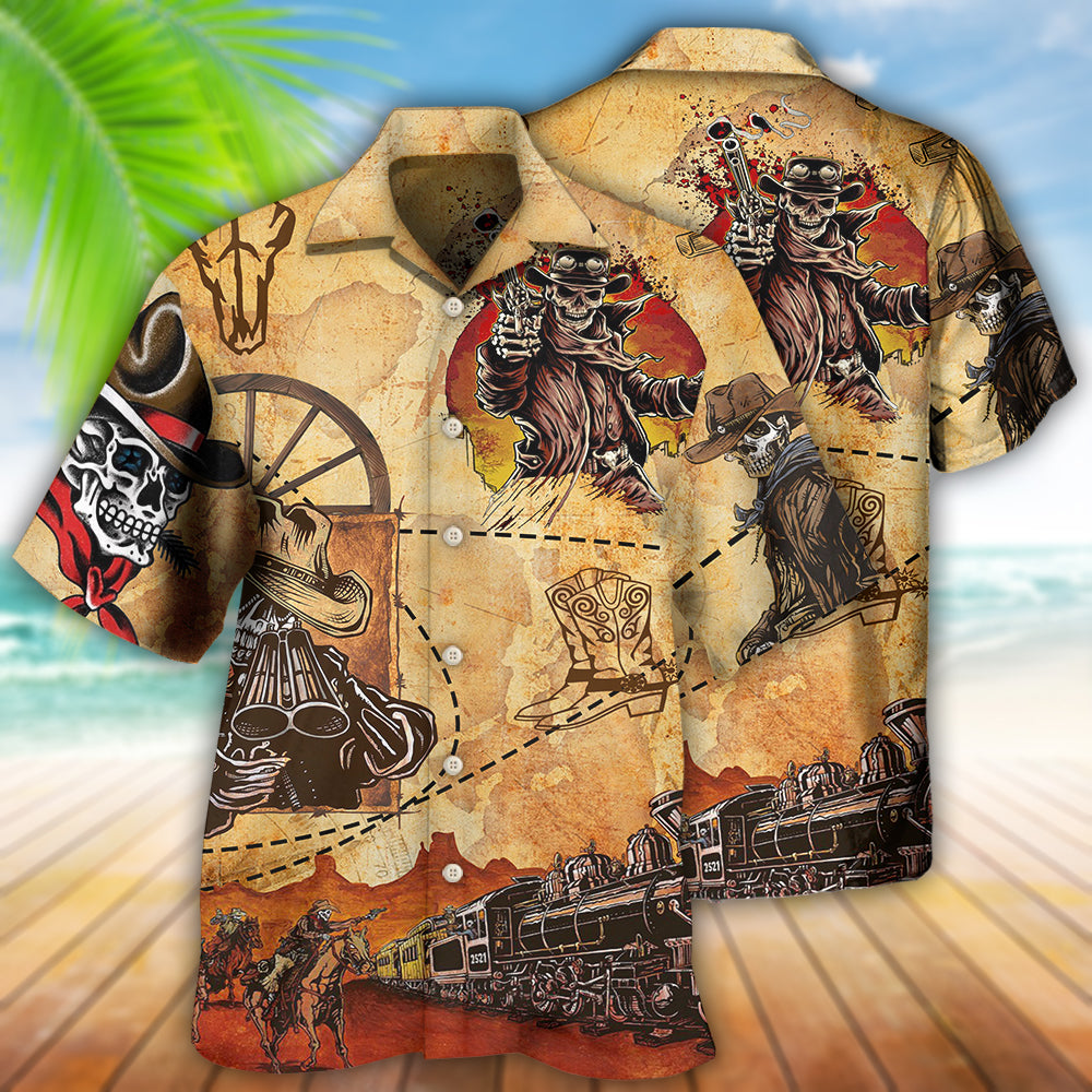 Cowboy Skull Love Cool Vintage - Hawaiian Shirt