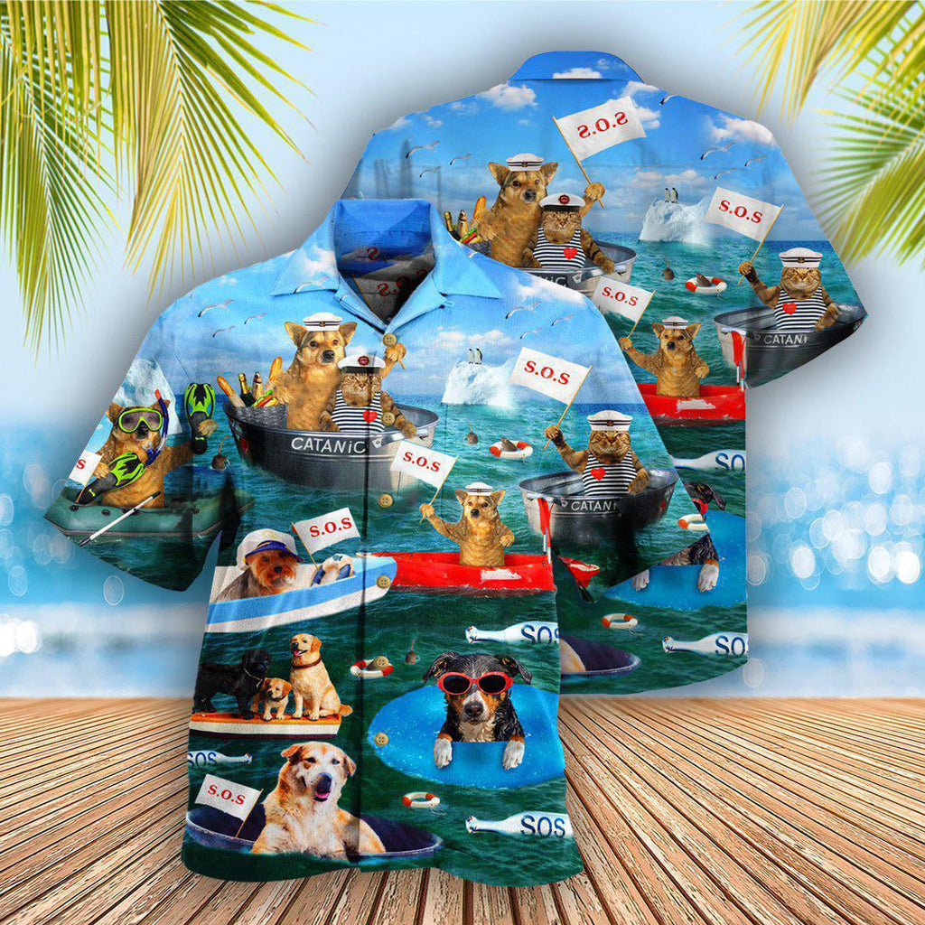 Dogs And Cats Funny Team - Hawaiian Shirt