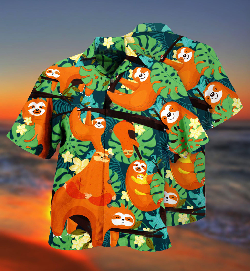 Sloth Don't Worry Don't Hurry - Hawaiian Shirt