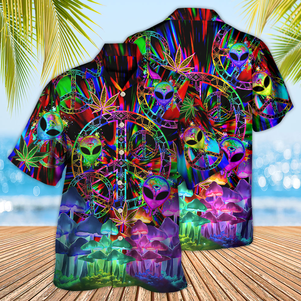 Hippie Alien Peace Color Stunning - Hawaiian Shirt