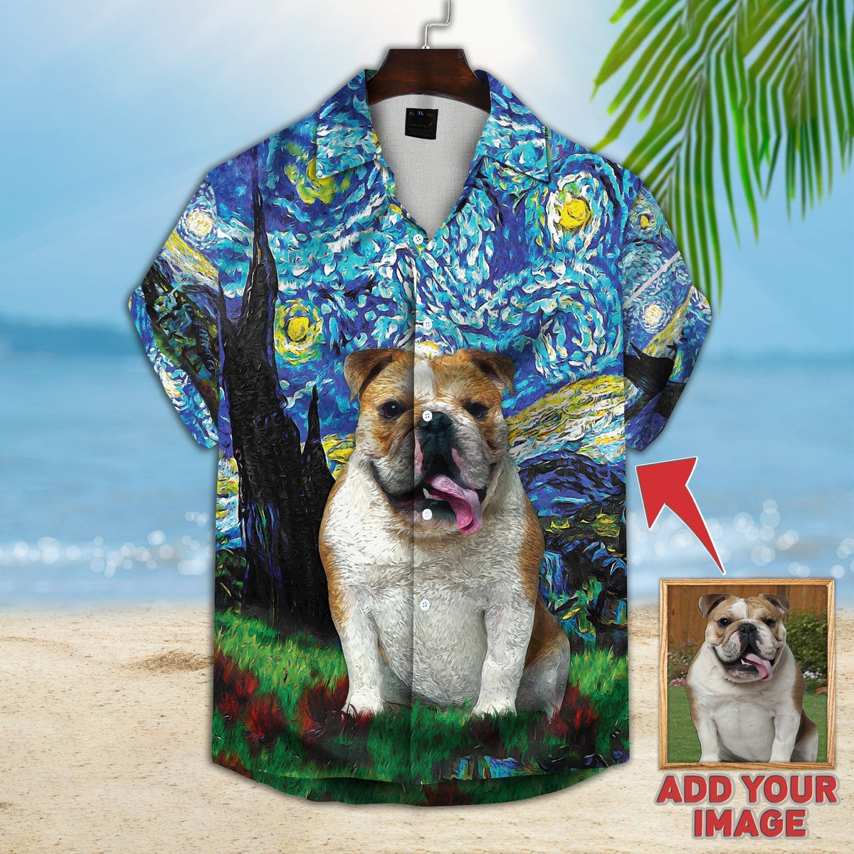 Custom Hawaiian Shirt With Pet Face | Personalized Gift For Pet Lovers | Starry Night Pattern Blue Color Aloha Shirt- Hawaiian Print