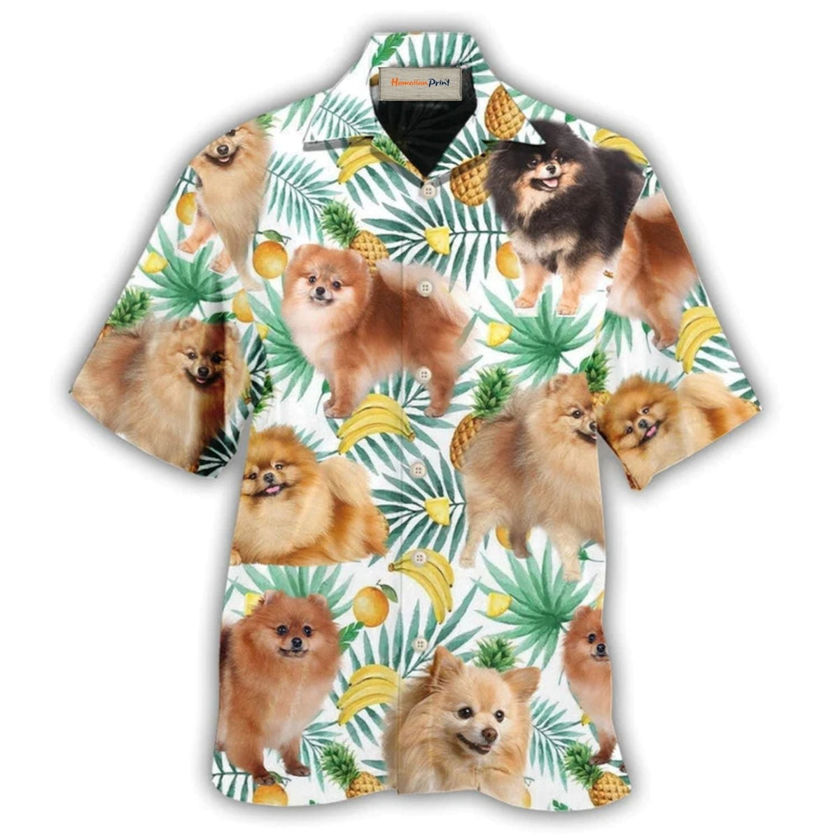 Pomeranian Dog Banana Fun Art – Hawaiian Shirt