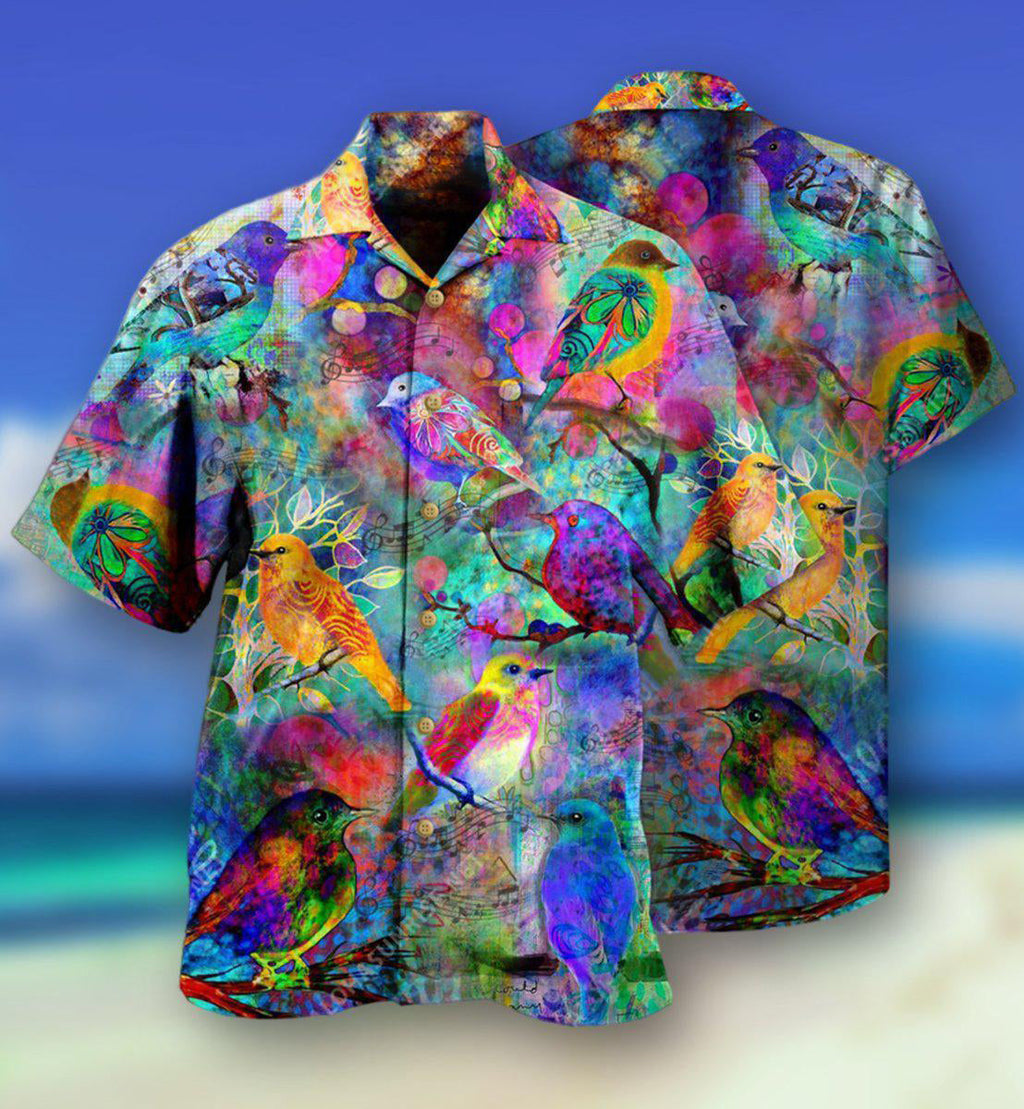 Robin Birds Colorful Mix Color - Hawaiian Shirt
