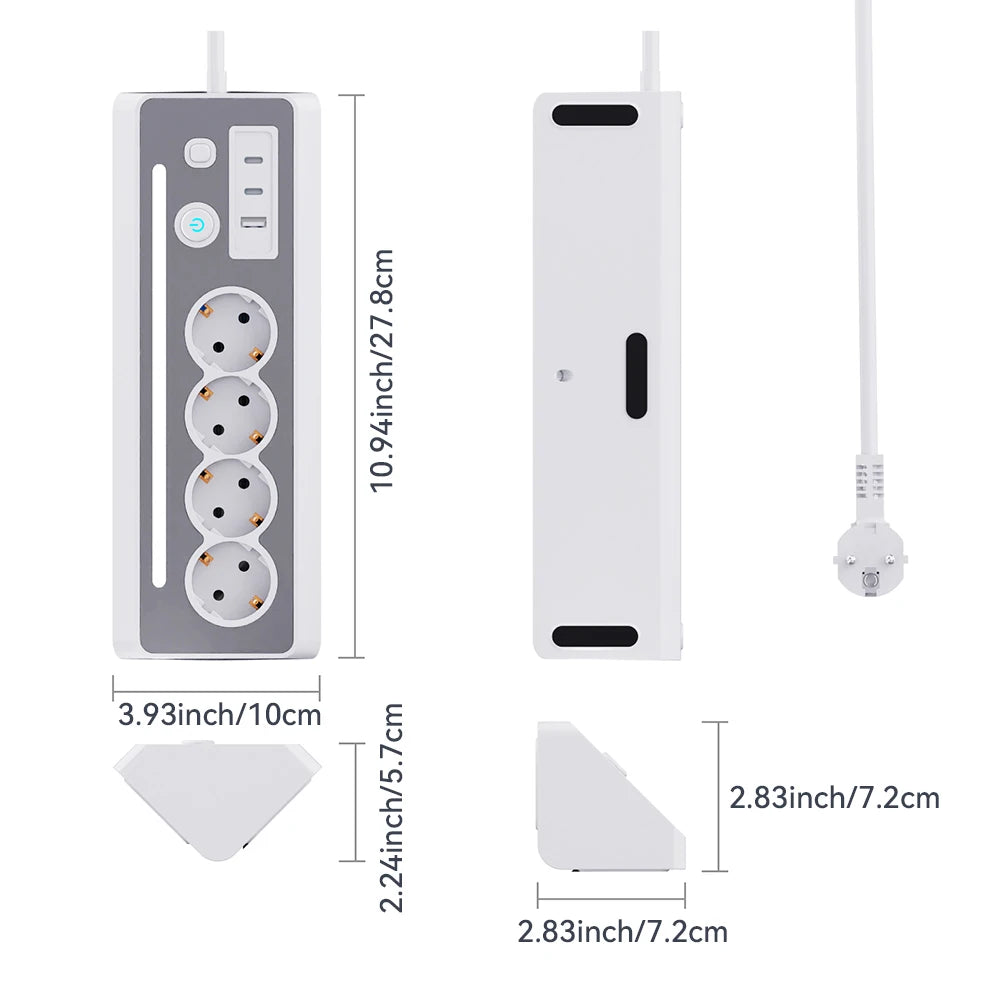 Cilia Power Strip,Multi Wall Plug，Outlets Splitter,Electrical Sockets ，1usb,2C, 4 AC,1.4M  Cable Applicable to South Korea