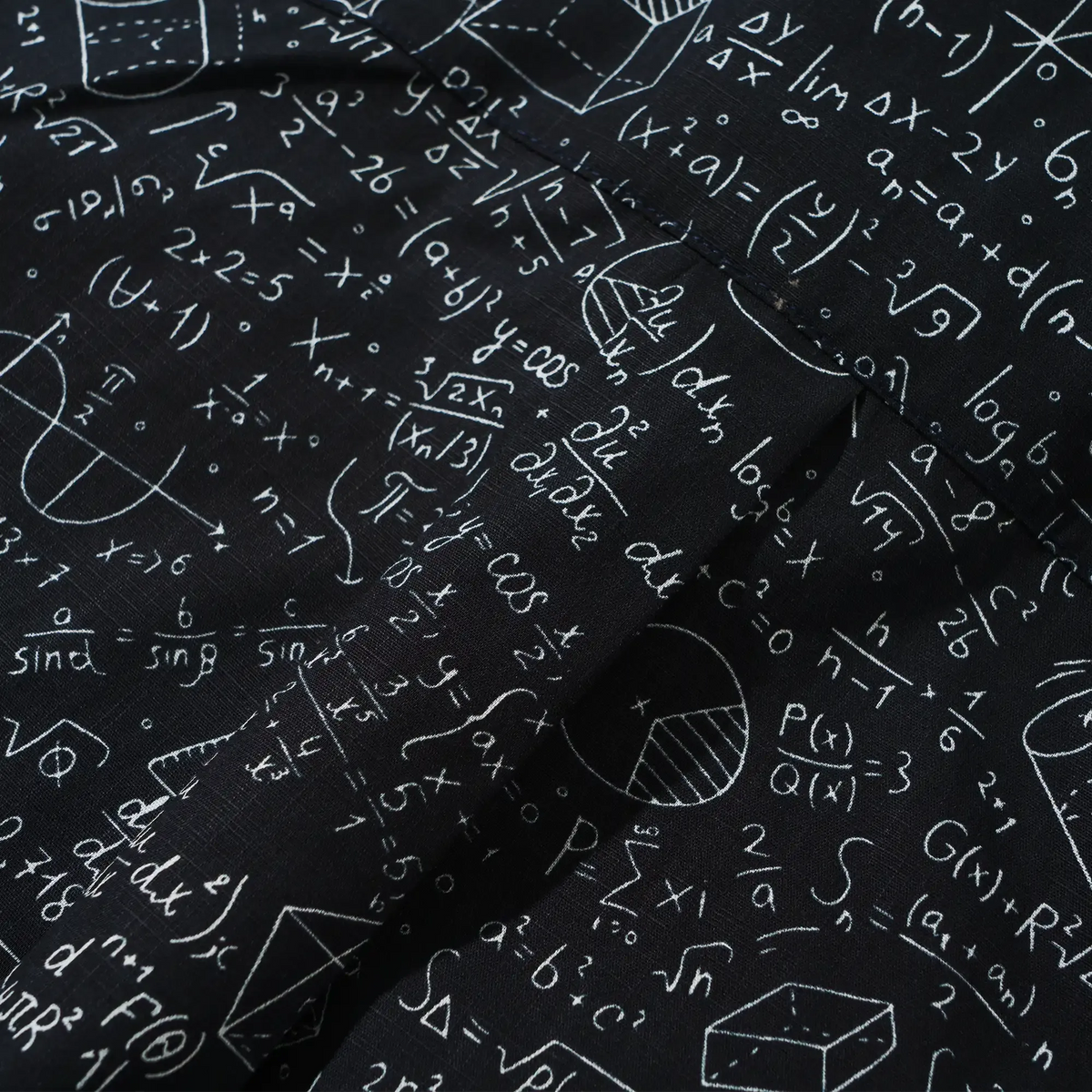 Geek Chic Men's Hawaiian Shirt Short Sleeve Button-down 100% Cotton Black Aloha The Problem Solver Math Formula Physics Equation Science Chalkboard By Yana