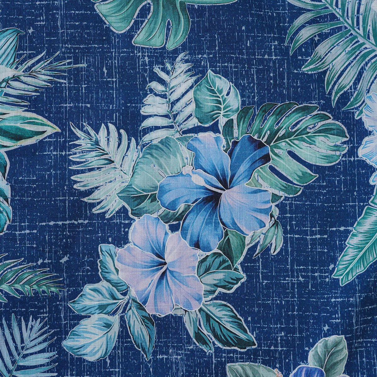 Men's Hawaiian Shirt Short Sleeve Button-down 100% Cotton Green Aloha Tranquil Blue Blossoms By Yakima