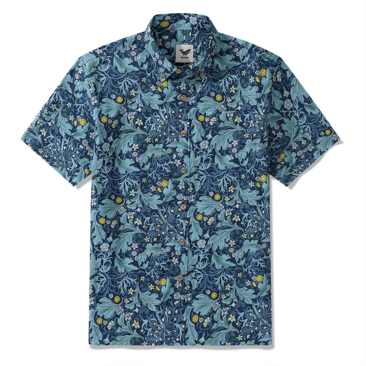 Hawaiian Shirt For Men Lush Blooms Button-down Shirt Short Sleeve 100% Cotton Aloha Shirt By Sherry