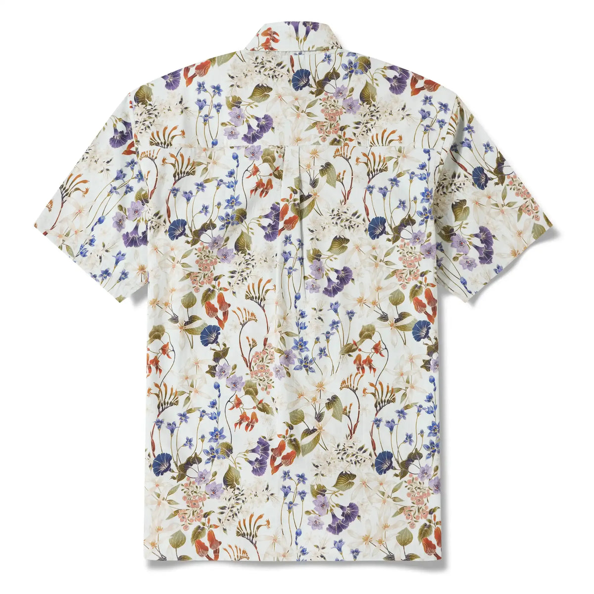 BOGO Men's Hawaiian Shirt Short Sleeve Button-down 100% Cotton Brown Aloha Australian Wildflower By Eloise