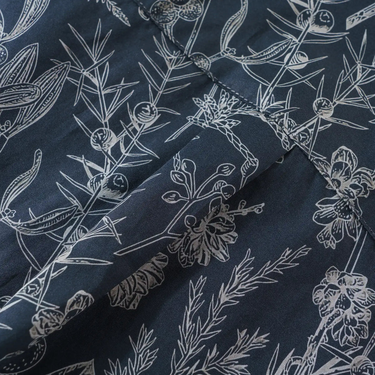 LeosWare® Men's Hawaiian Shirt Short Sleeve Button-up 100% Cotton Blue Aloha Enchanted Fern Grove Journal By Ann