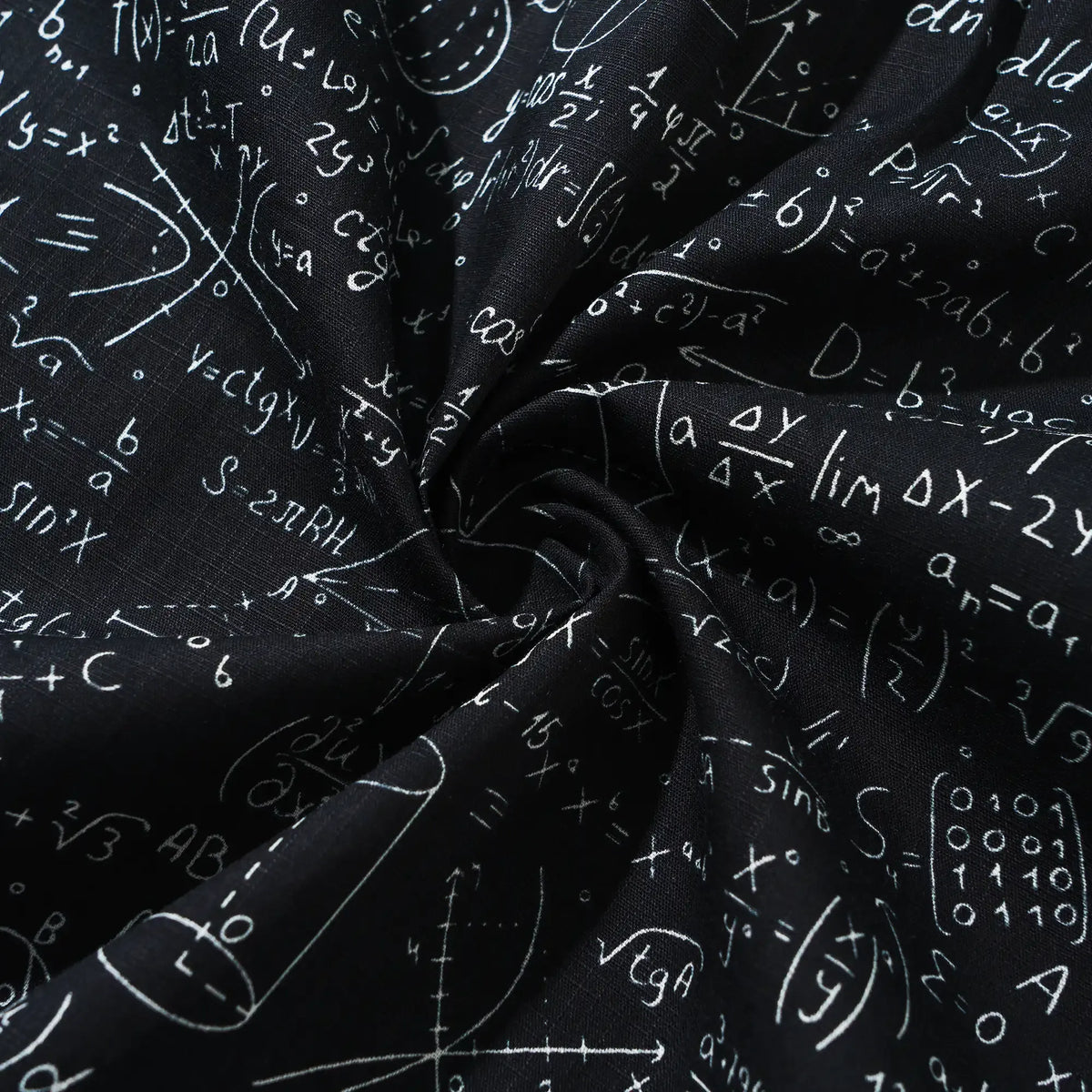Geek Chic Men's Hawaiian Shirt Short Sleeve Button-down 100% Cotton Black Aloha The Problem Solver Math Formula Physics Equation Science Chalkboard By Yana