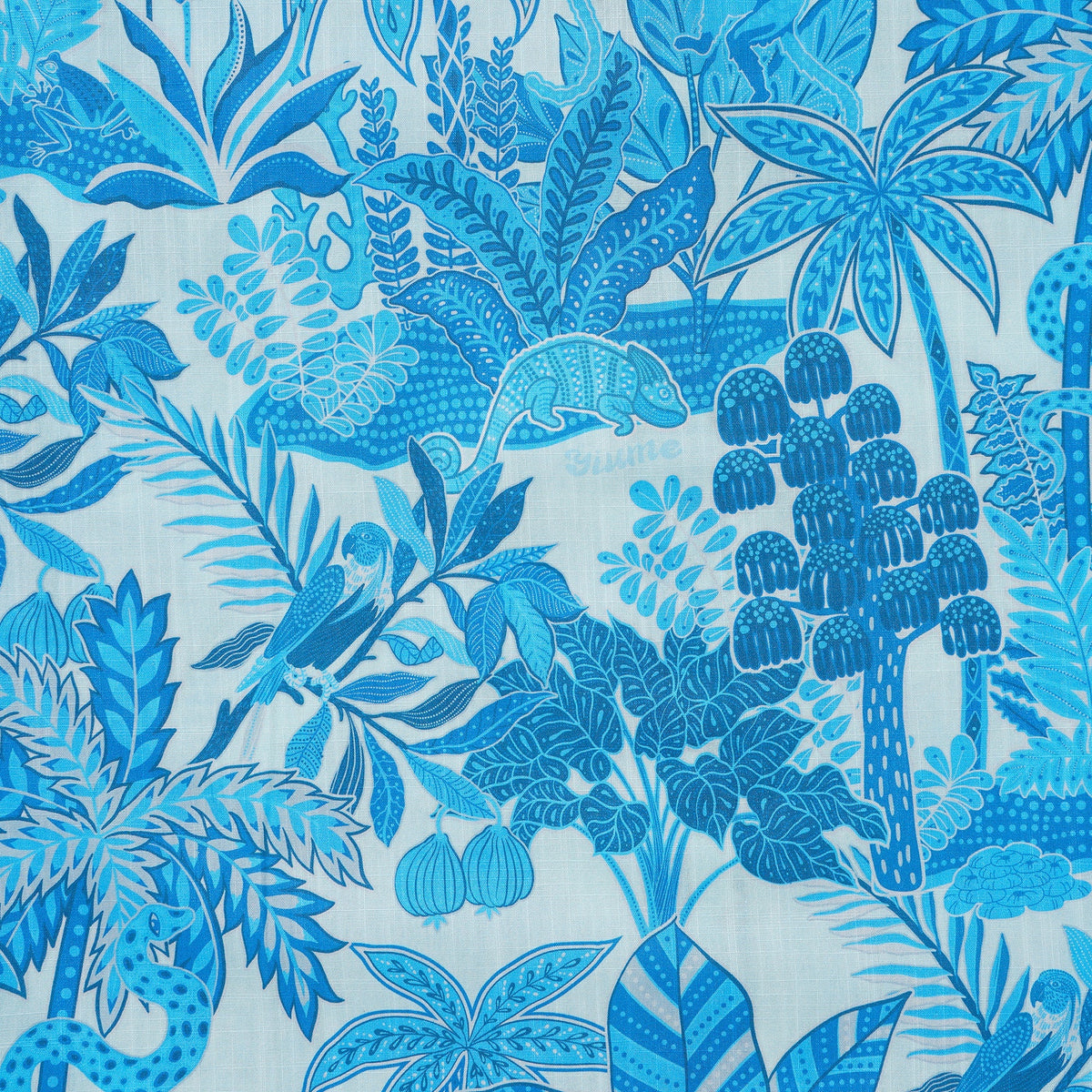 Men's Blue Hawaiian Shirt Tropical Shirt Short Sleeve Button-down 100% Cotton Blue Aloha Jungle Paradise By Huan huan