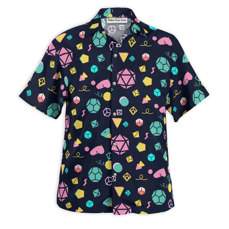 DnD Dice Neon Color Style - Hawaiian Shirt